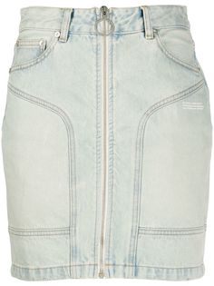 Off-White джинсовая юбка мини на молнии