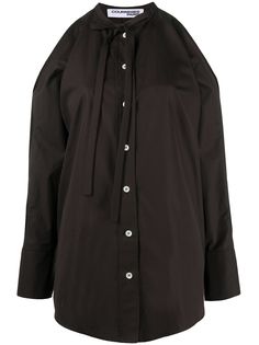 Courrèges блузка с открытыми плечами и завязками на воротнике