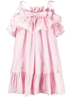 MSGM расклешенное платье с оборками