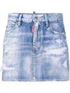 Dsquared2 джинсовая юбка с вышивкой