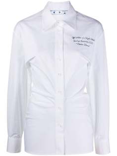Off-White рубашка с длинными рукавами и драпировкой