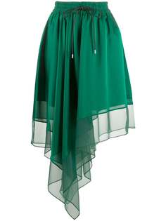 Sacai юбка асимметричного кроя с завышенной талией