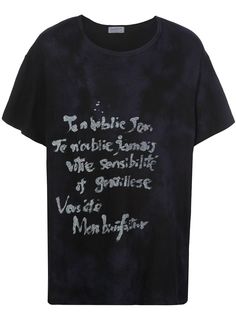 Yohji Yamamoto футболка с выцветшим эффектом