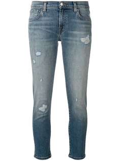 J Brand состаренные укороченные джинсы