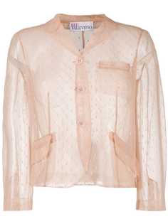 RED Valentino укороченный блейзер из тюля пуэн-деспри