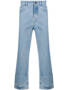 Raf Simons прямые джинсы с подворотами