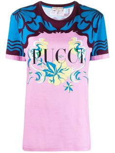 Emilio Pucci футболка с цветочным принтом и логотипом