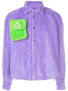 DUOltd рубашка из искусственного меха с контрастным карманом