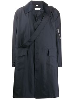 Random Identities однобортное пальто с ремешком через плечо
