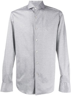 Canali полосатая рубашка со срезанным воротником