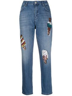 Love Moschino джинсы mom с пайетками