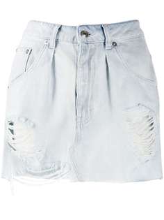 IRO джинсовая юбка мини с эффектом потертости