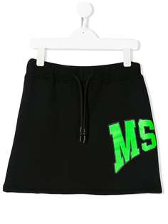 Msgm Kids юбка с кулиской и логотипом