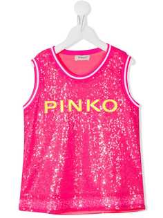 Pinko Kids топ без рукавов с пайетками