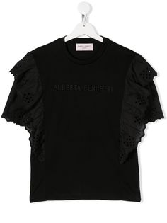 Alberta Ferretti Kids футболка с оборками на рукавах