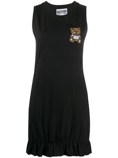 Moschino платье без рукавов с вышивкой Teddy Bear