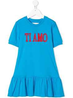 Alberta Ferretti Kids платье Ti Amo с вышивкой