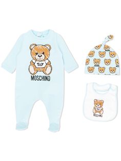 Moschino Kids боди с принтом медведя