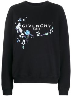 Givenchy джемпер с цветочным принтом и логотипом
