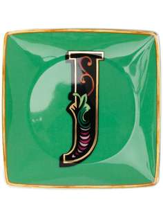Versace тарелка Holiday Alphabet с принтом J