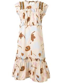 Lee Mathews ярусное платье миди с цветочным принтом