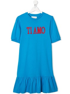 Alberta Ferretti Kids платье Ti Amo с логотипом