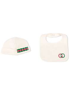 Gucci Kids комплект из комбинезона и шапки с вышитым логотипом