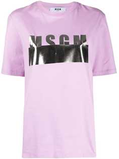 MSGM футболка с логотипом металлик