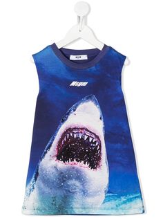 Msgm Kids топ без рукавов с принтом