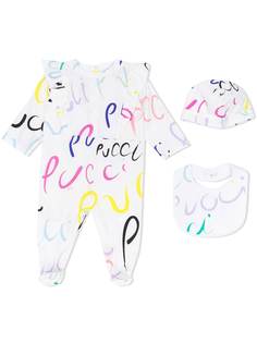Emilio Pucci Junior комплект из пижамы, шапки и нагрудника