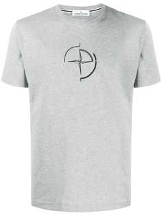 Stone Island compass logo embroidered T-shirt