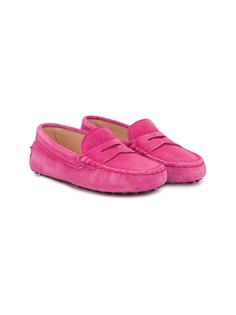 Tods Kids лоферы с эффектом потертости