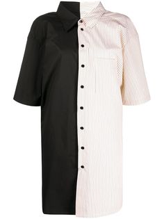 Mm6 Maison Margiela платье-рубашка в стиле колор-блок в полоску