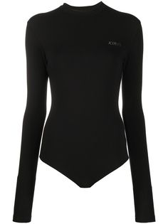 Kirin open back logo print bodysuit