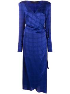 Federica Tosi клетчатое платье миди с запахом