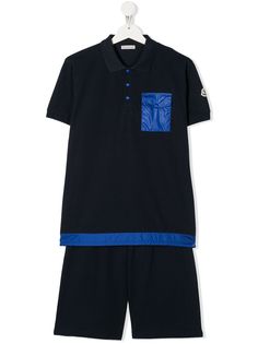Moncler Kids комплект из рубашки-поло и шортов