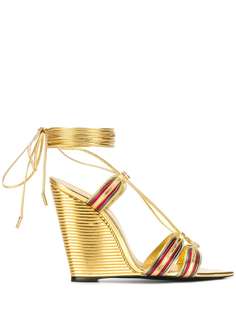 Saint Laurent босоножки Espadrille с эффектом металлик
