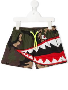 Mc2 Saint Barth Kids плавки-шорты Army Shark