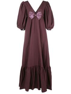Staud платье макси с бантом