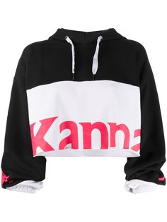 Kappa укороченное худи в стиле колор-блок с логотипом