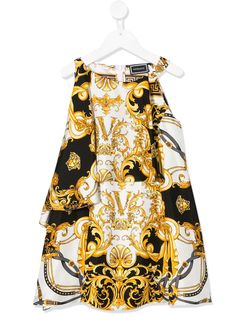 Versace Kids платье миди с принтом Baroque