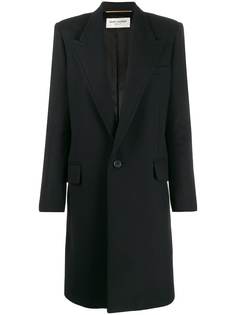 Saint Laurent однобортное пальто с заостренным воротником