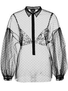 Giambattista Valli прозрачная кружевная рубашка