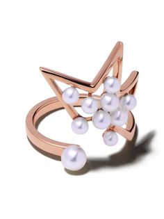 TASAKI кольцо Abstract Star из розового золота с жемчугом