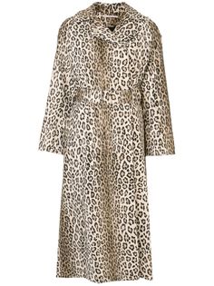 Emilia Wickstead пальто с поясом и леопардовым принтом