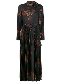 RedValentino длинное платье с цветочным принтом