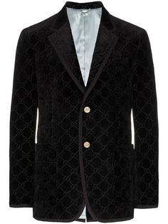 Gucci бархатный пиджак Palma с узором GG