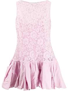Valentino кружевное короткое платье с цветочным узором