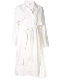 Shanshan Ruan тренч с шифоновой вставкой