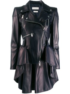 Alexander McQueen байкерская куртка с баской